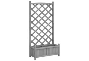 Plantenbak met Latwerk Vurenhout Grijs - 34% Korting!