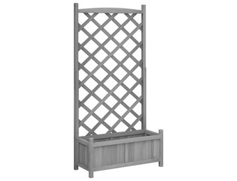 Plantenbak met Latwerk Vurenhout Grijs - 34% Korting!