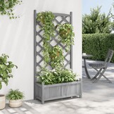 Plantenbak met Latwerk Vurenhout Grijs - 34% Korting!