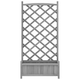 Plantenbak met Latwerk Vurenhout Grijs - 34% Korting!