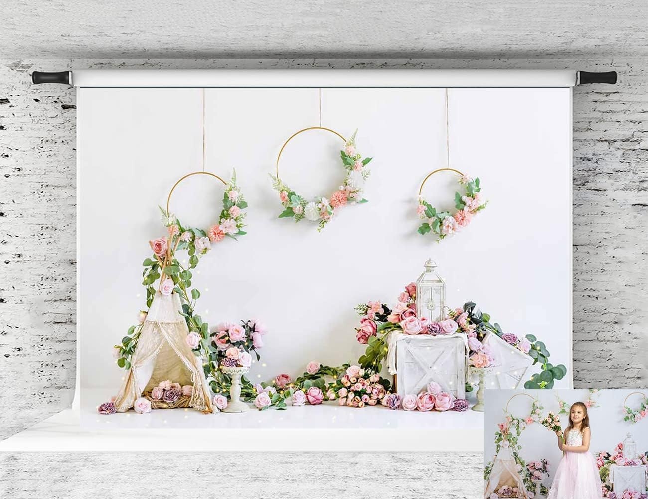 Fotografie Achtergronddoek Roze Bloemen & Planten - 2.1x1.5m Microvezel - 28% Korting