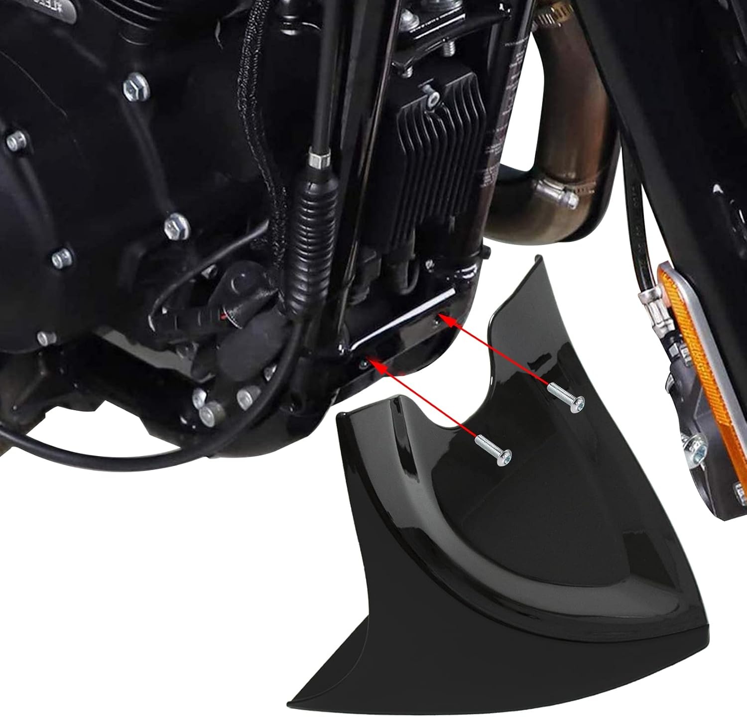 Glanzend Zwarte Kinspoiler Voorspatbord voor Harley Davidson (29% Korting)