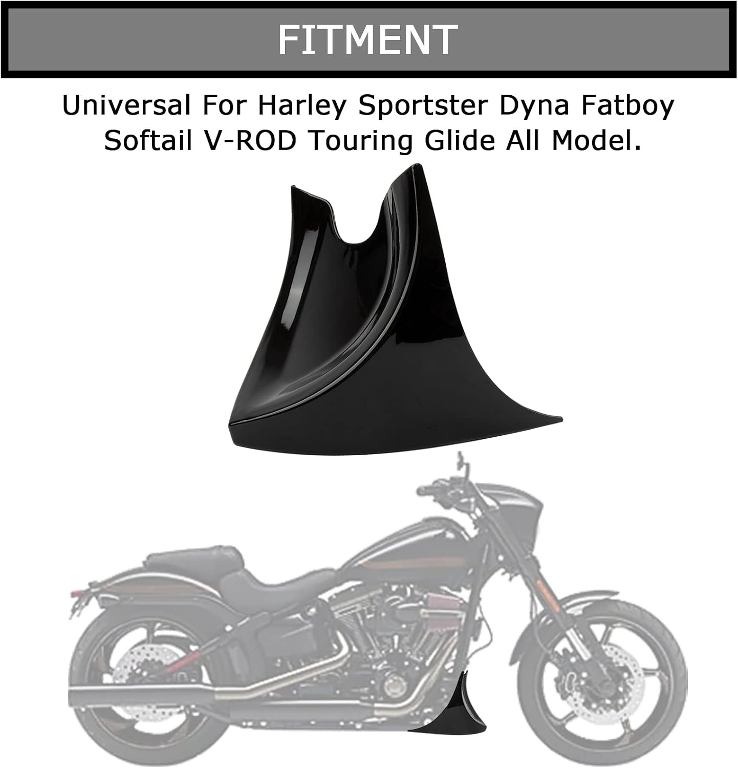 Glanzend Zwarte Kinspoiler Voorspatbord voor Harley Davidson (29% Korting)