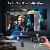 Full HD Beamer Smart (Android 11) - 200 inch - WiFi 6 - Automatische Focus (34% Korting)