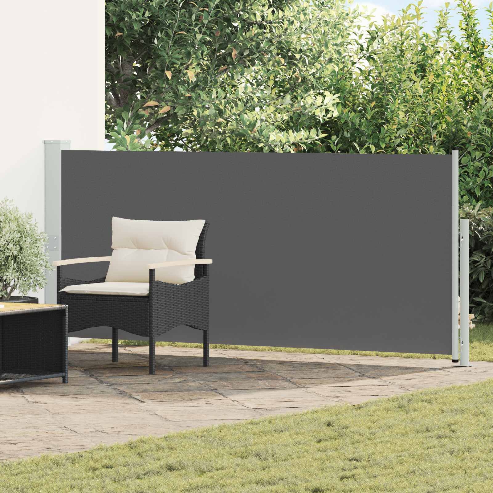 Uittrekbaar Zijscherm 160x300cm - Polyester - Antraciet (34% Korting)