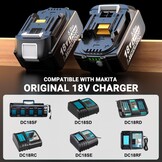 2x Makita 18V Li-ion Accu's 5000 mAh met LED-indicator - 29% Korting