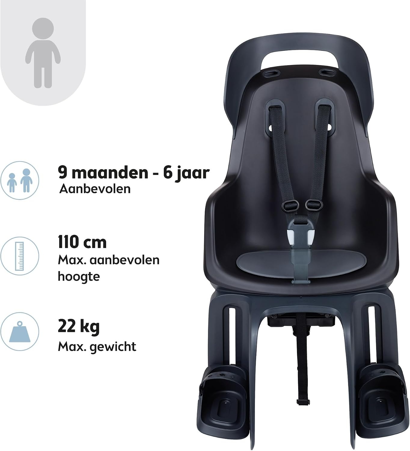 Kinderfietszitje Achter GO MAXI AVS+ Zwart - 34% Korting