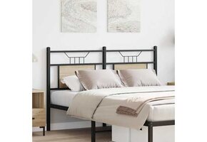 Hoofdbord 140 cm Eikenkleurig Spaanplaat & Staal - 40% Korting