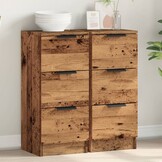 2x VidaXL Dressoirs Oud Houtkleurig (30x30x70 cm)