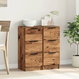 2x VidaXL Dressoirs Oud Houtkleurig (30x30x70 cm)