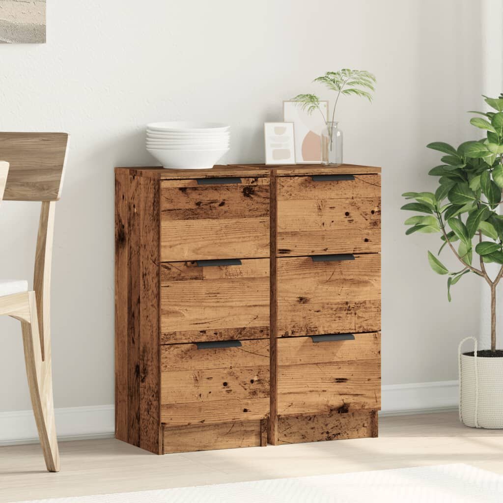 2x VidaXL Dressoirs Oud Houtkleurig (30x30x70 cm)