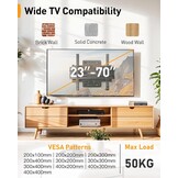 Perlegear TV Muurbeugel 23-70" 50kg | Kantelbaar & Draaibaar | 33% Korting
