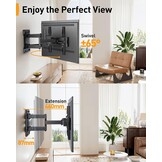 Perlegear TV Muurbeugel 23-70" 50kg | Kantelbaar & Draaibaar | 33% Korting