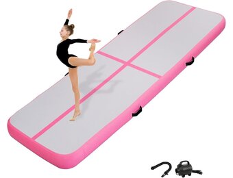 Opblaasbare Gymnastiekmat 3m Blauw/Wit - 35% Korting