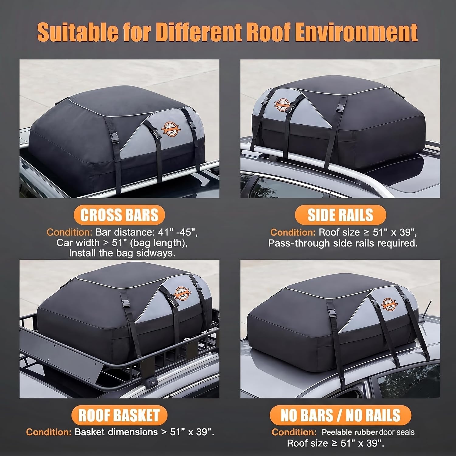 Sailnovo Dakkoffer Tas 566L Grijze Soft Roof Bag - 34% Korting!