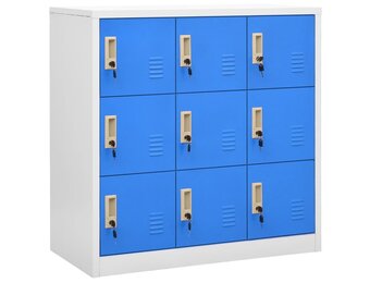 Lockerkast van Staal: Lichtgrijs/Blauw - 90x45x92,5 cm - 35% Korting