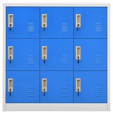 Lockerkast van Staal: Lichtgrijs/Blauw - 90x45x92,5 cm - 35% Korting