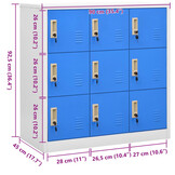 Lockerkast van Staal: Lichtgrijs/Blauw - 90x45x92,5 cm - 35% Korting