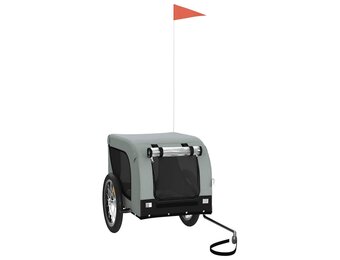 Hondenfietstrailer Oxford Stof & IJzer - Grijs/Zwart - 34% Korting