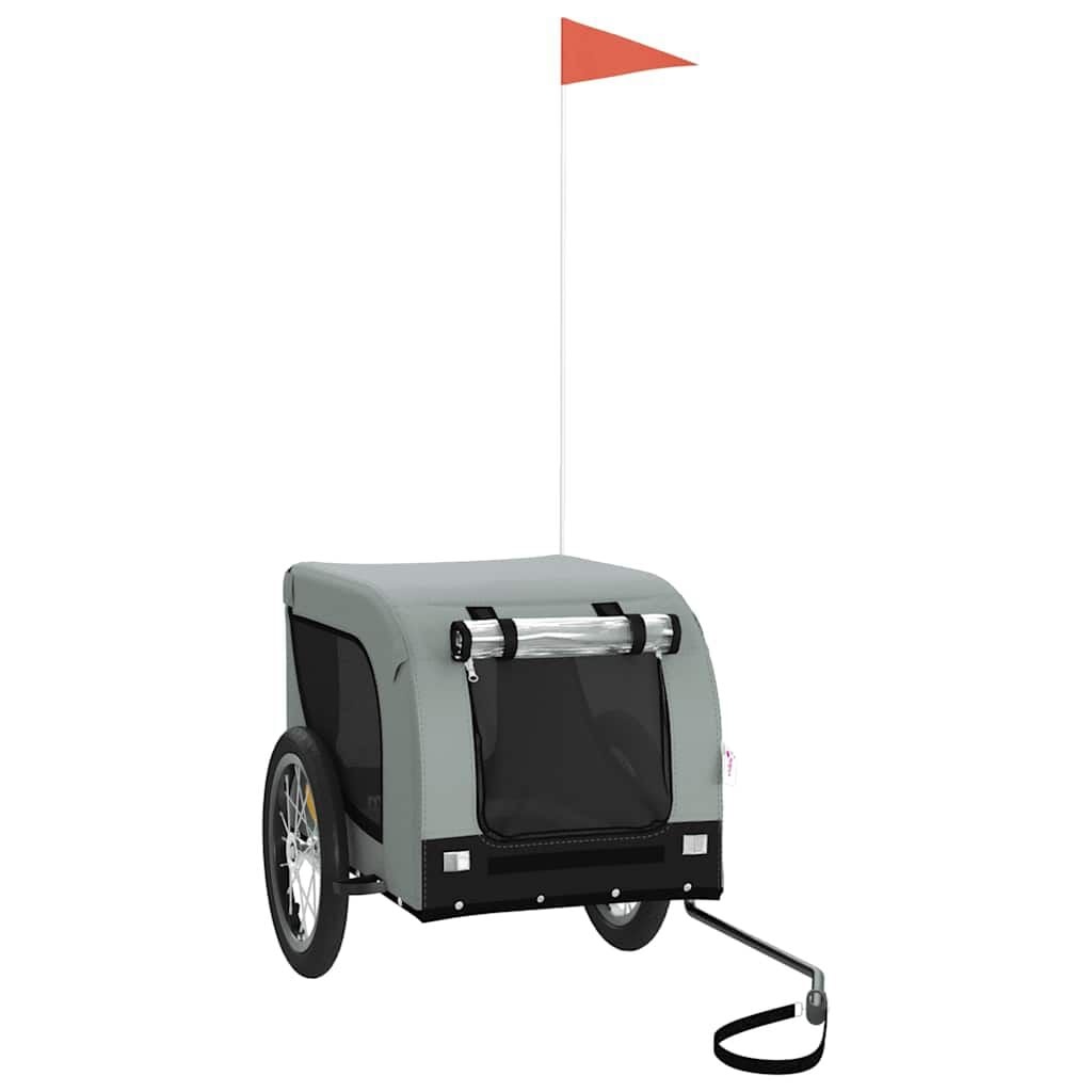 Hondenfietstrailer Oxford Stof & IJzer - Grijs/Zwart - 34% Korting