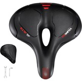 Comfortabel Gel Fietszadel | Schokabsorberend & Ademend | Rood - 34% Korting