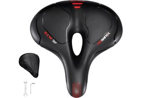 Comfortabel Gel Fietszadel | Schokabsorberend & Ademend | Rood - 34% Korting