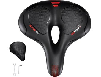 Comfortabel Gel Fietszadel | Schokabsorberend & Ademend | Rood - 34% Korting