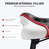 Comfortabel Gel Fietszadel | Schokabsorberend & Ademend | Rood - 34% Korting