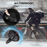 Comfortabel Gel Fietszadel | Schokabsorberend & Ademend | Rood - 34% Korting