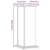 Plantenstandaard wit bewerkt hout 33x33x80 cm - 34% Korting!