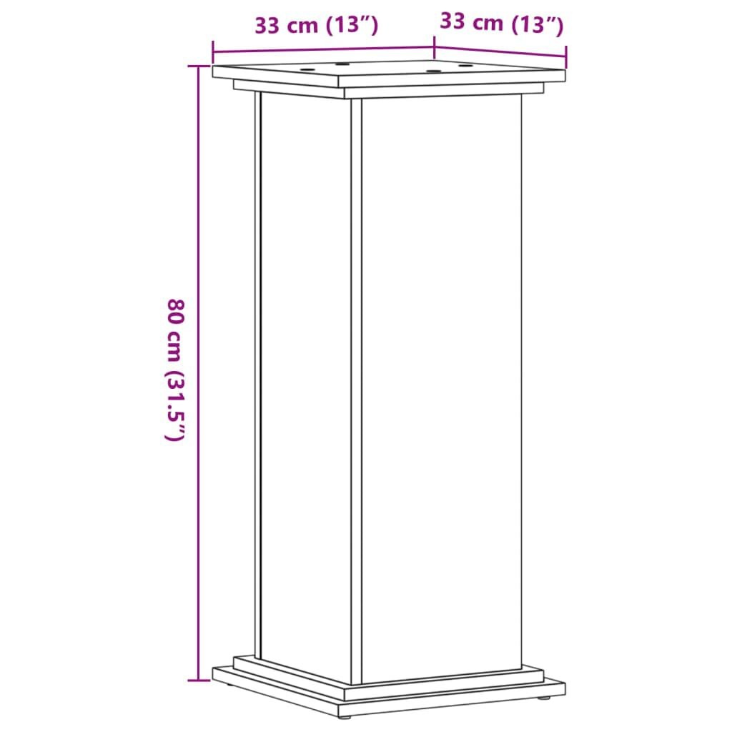 Plantenstandaard wit bewerkt hout 33x33x80 cm - 34% Korting!