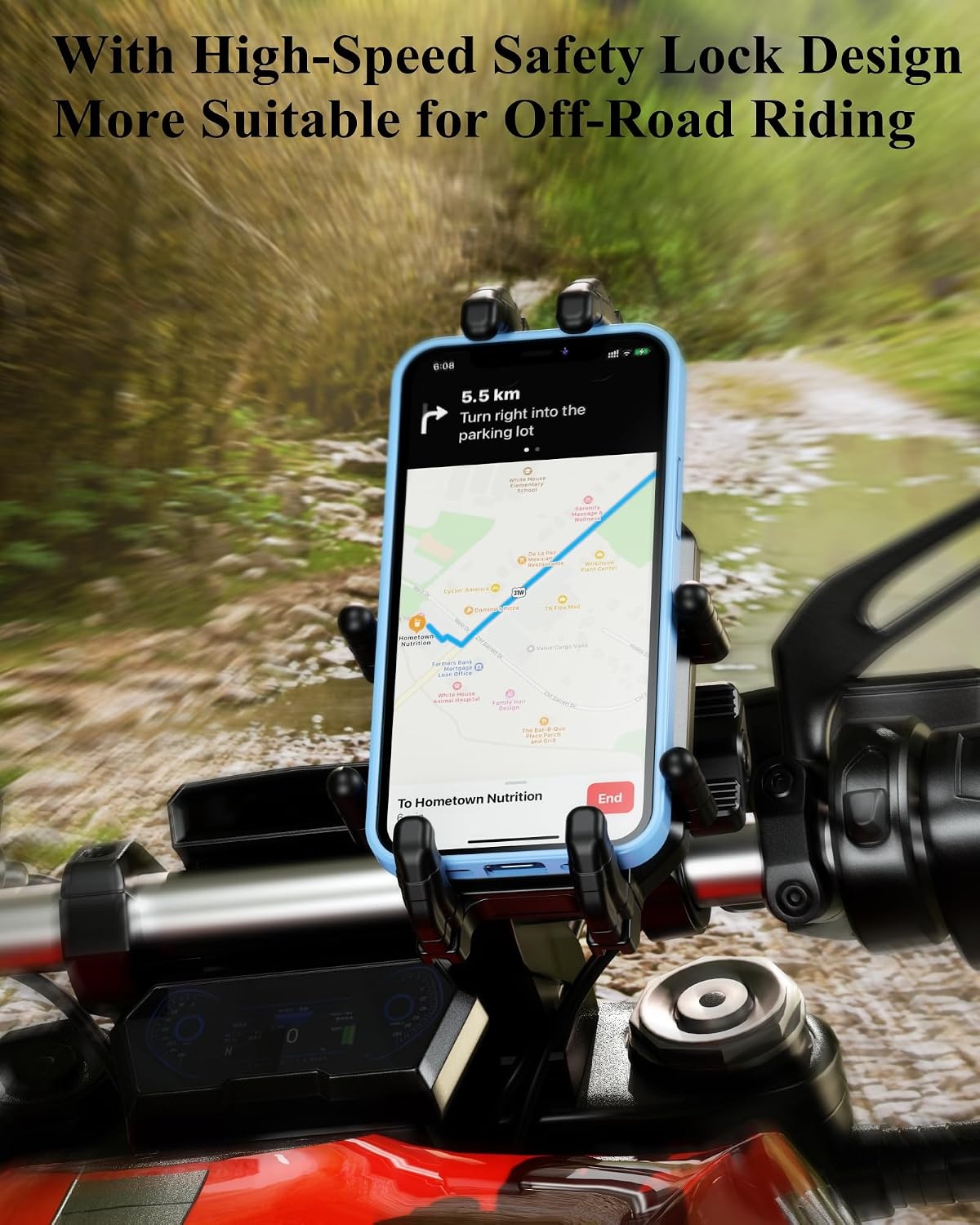 Motortelefoonhouder met Anti-Diefstal & Trillingsdemping - 33% Korting