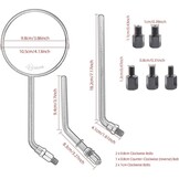 Klassieke Motorfiets Stuurspiegels: Retro 4" Zwart, 8/10mm