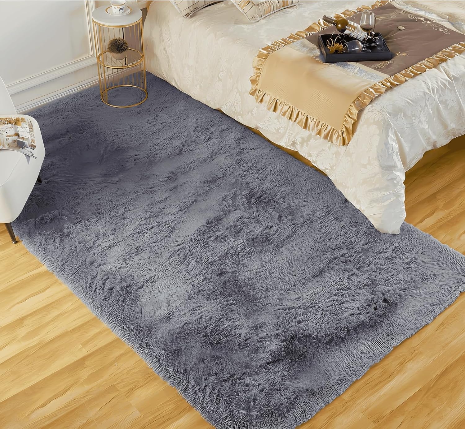Zacht Hoogpolig Vloerkleed Grijs 120x200cm | 29% Korting