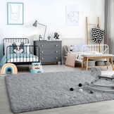Zacht Hoogpolig Vloerkleed Grijs 120x200cm | 29% Korting