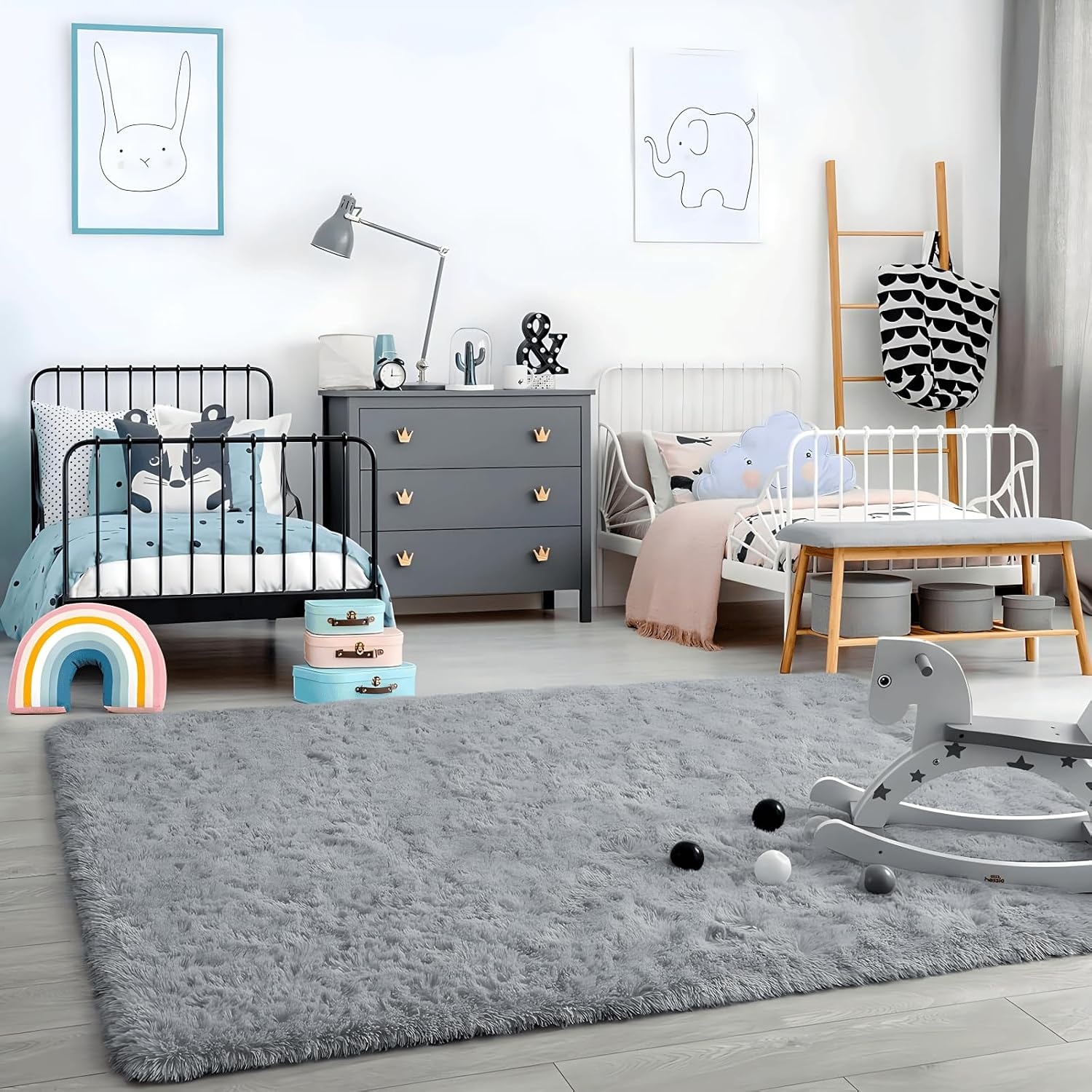 Zacht Hoogpolig Vloerkleed Grijs 120x200cm | 29% Korting