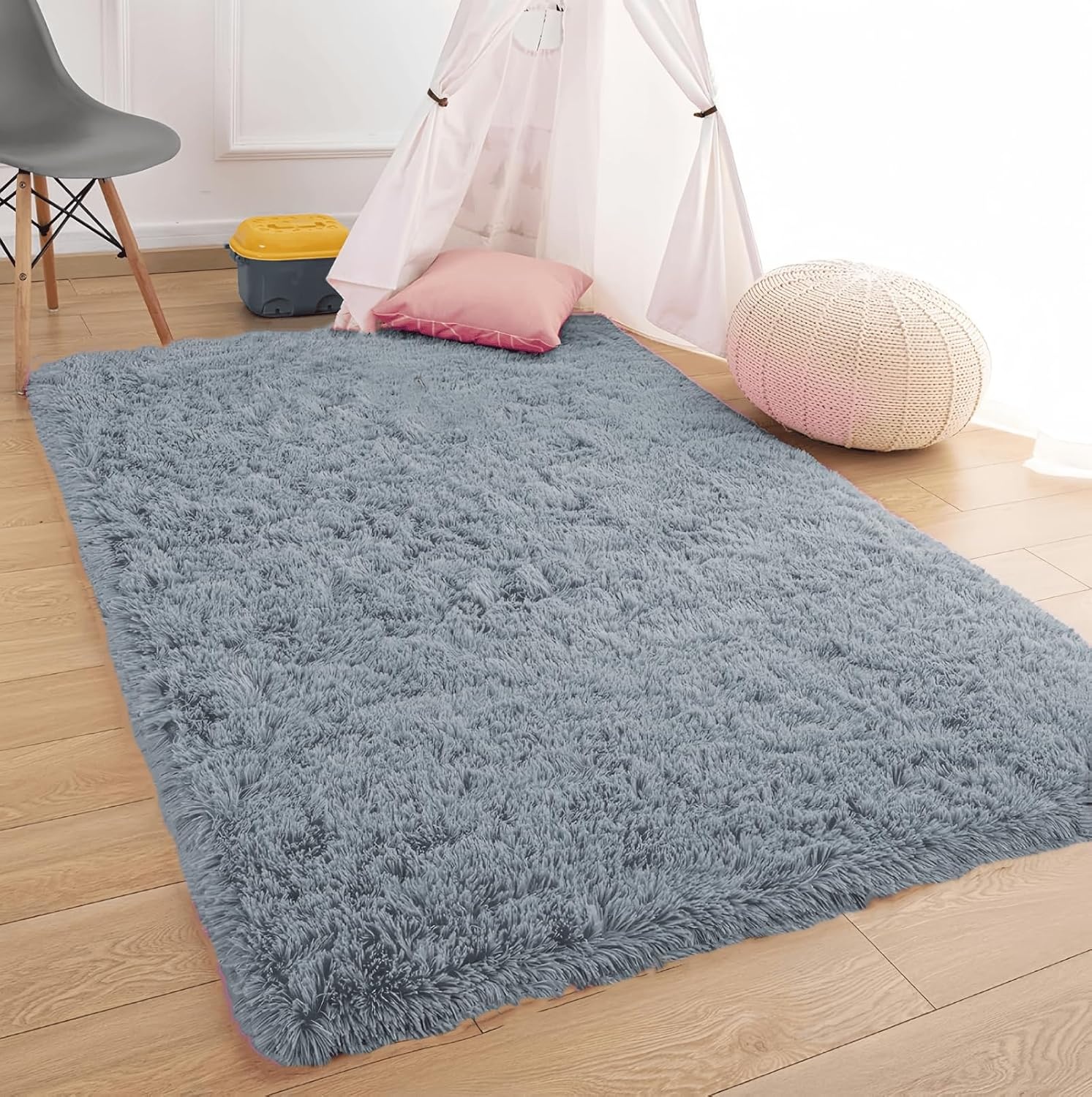Zacht Hoogpolig Vloerkleed Grijs 120x200cm | 29% Korting