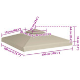 VidaXL Vervangend Tentdoek Prieel 3x3m Beige - 34% Korting