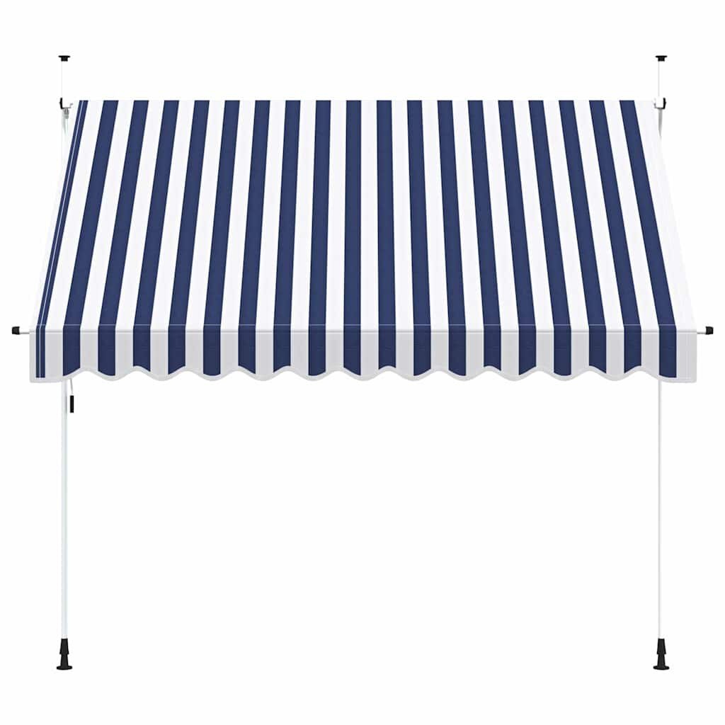 vidaXL Uittrekbare Luifel 300 cm Blauw/Wit (35% Korting)
