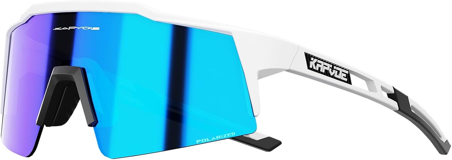 KAPVOE Sportbril Wit Montuur Blauwe Lens - 33% Korting
