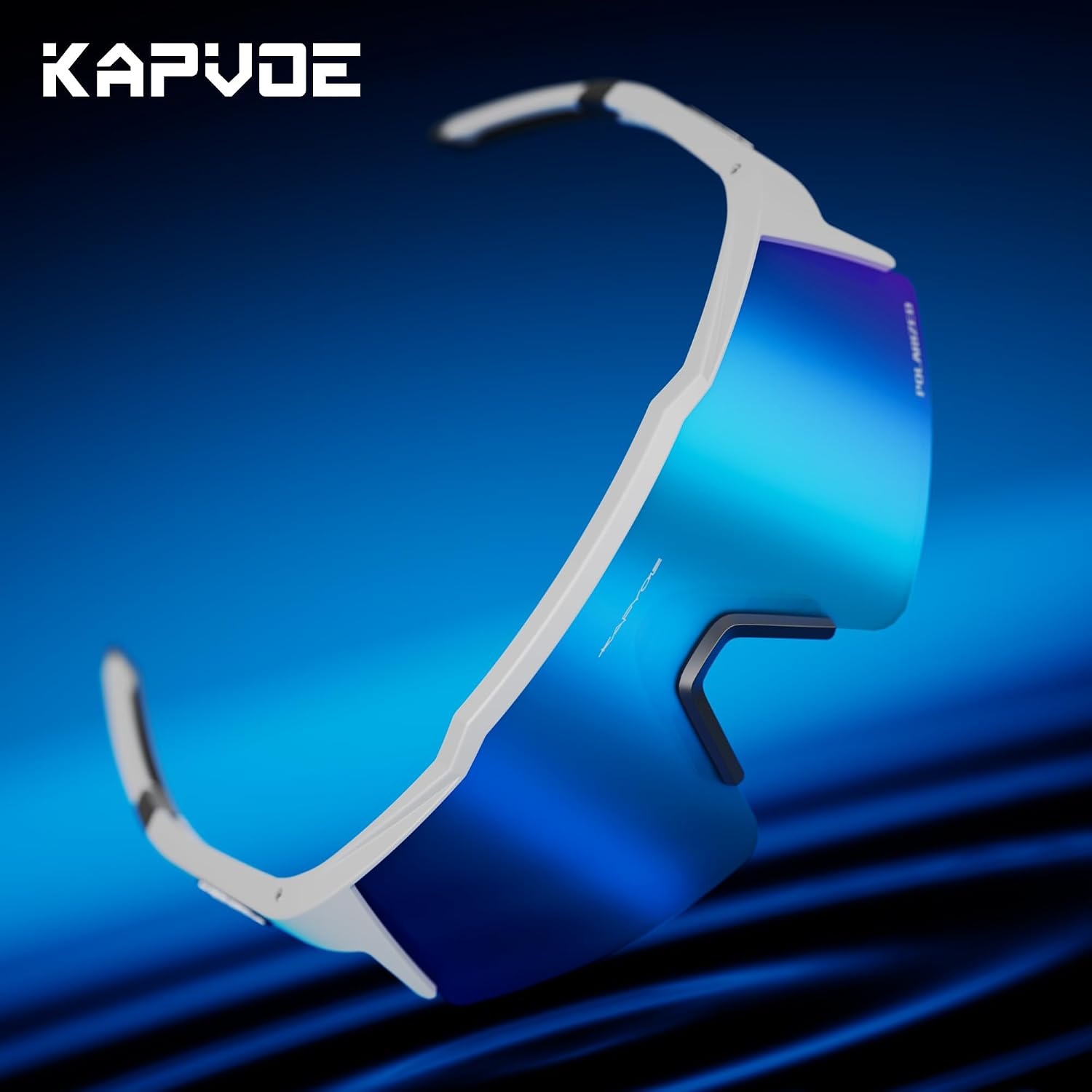 KAPVOE Sportbril Wit Montuur Blauwe Lens - 33% Korting