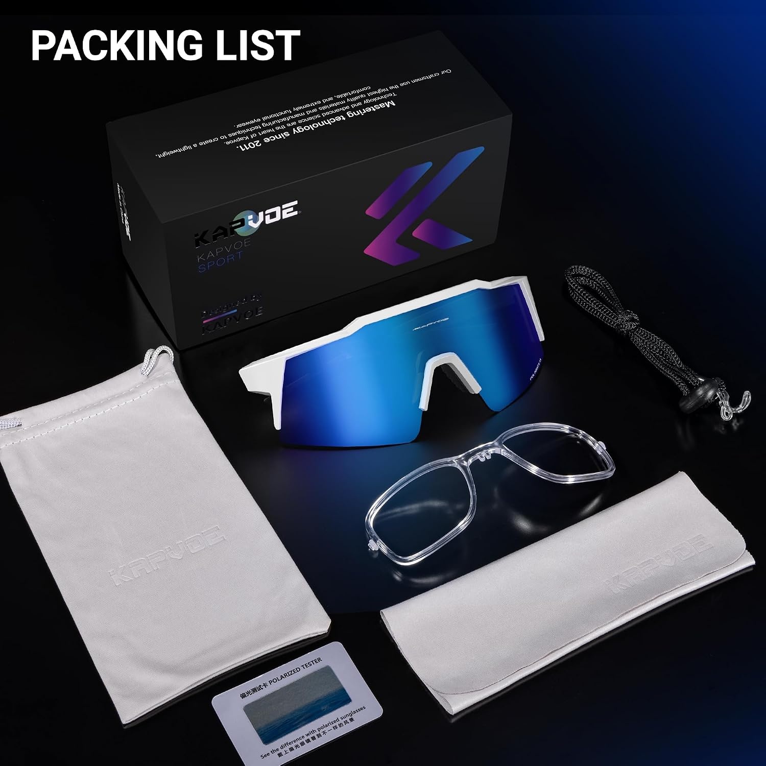 KAPVOE Sportbril Wit Montuur Blauwe Lens - 33% Korting