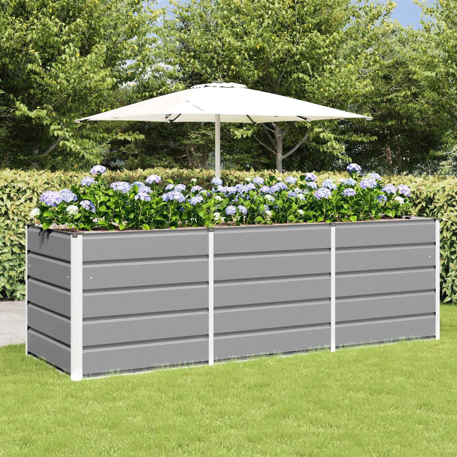 VidaXL Plantenbak Lichtgrijs Staal (240x80x75cm) - 34% Korting
