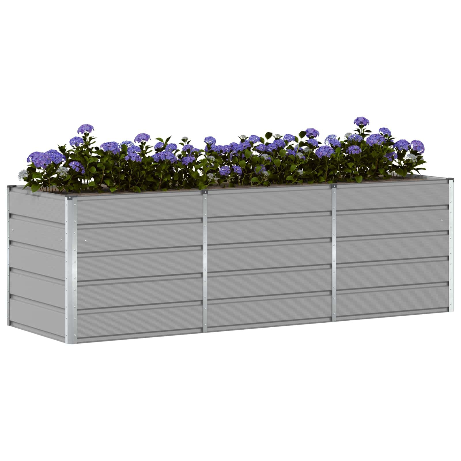 VidaXL Plantenbak Lichtgrijs Staal (240x80x75cm) - 34% Korting