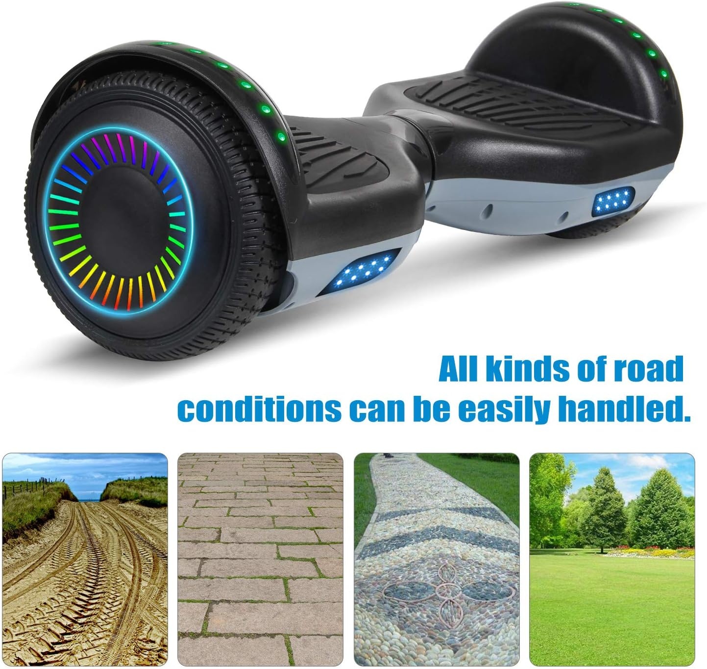 SISIGAD Hoverboard 16,5cm Grijs/Zwart - 54% Korting!