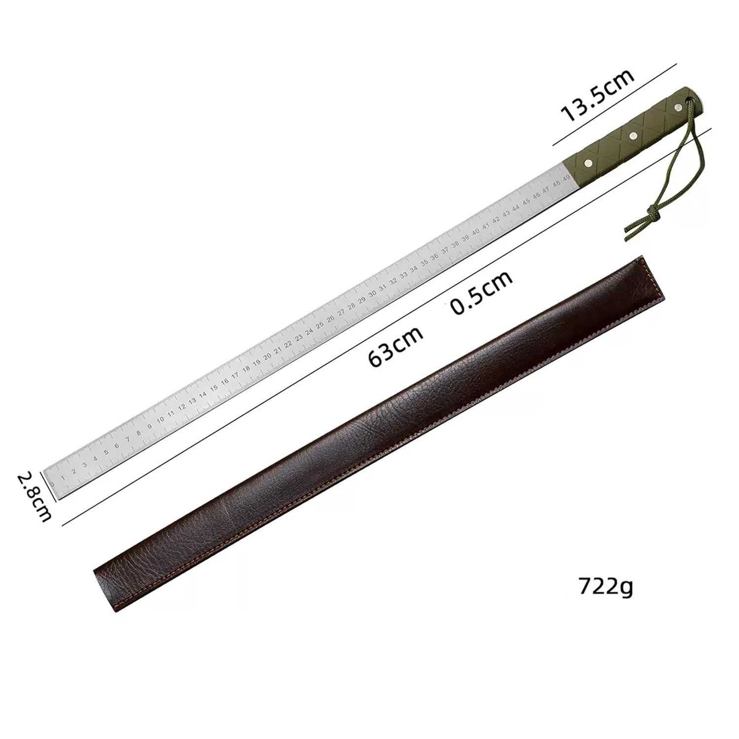Precisie Stalen Liniaal 63cm met Lederen Etui - 32% Korting!