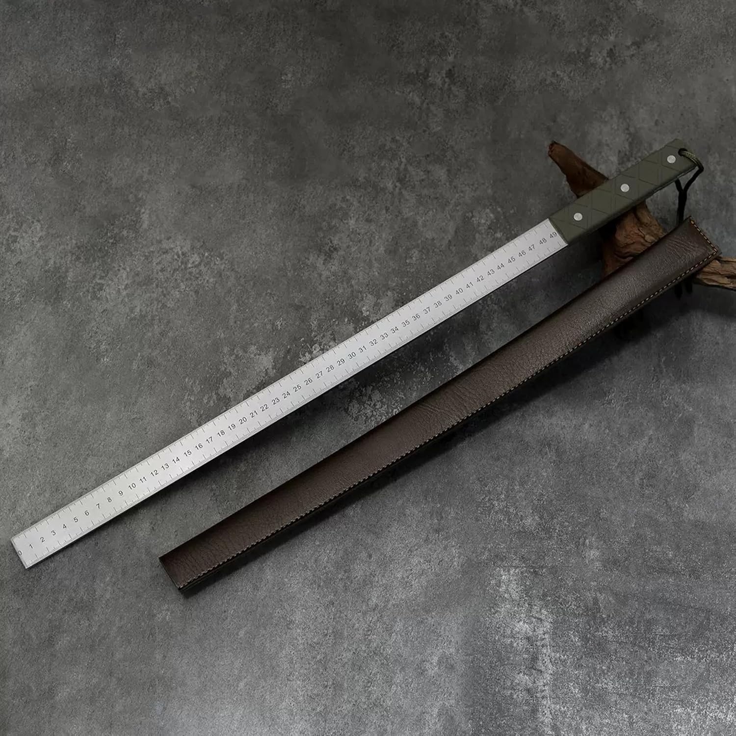 Precisie Stalen Liniaal 63cm met Lederen Etui - 32% Korting!