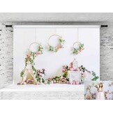 Roze Bloemen Fotografie Achtergrond 2.2 x 1.5m - 28% Korting