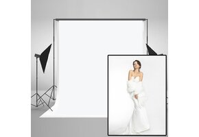 Wit Bruiloft Achtergronddoek Microvezel 1.8x2.7m - Wasbaar, Strijkbaar