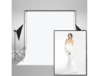Wit Bruiloft Achtergronddoek Microvezel 1.8x2.7m - Wasbaar, Strijkbaar